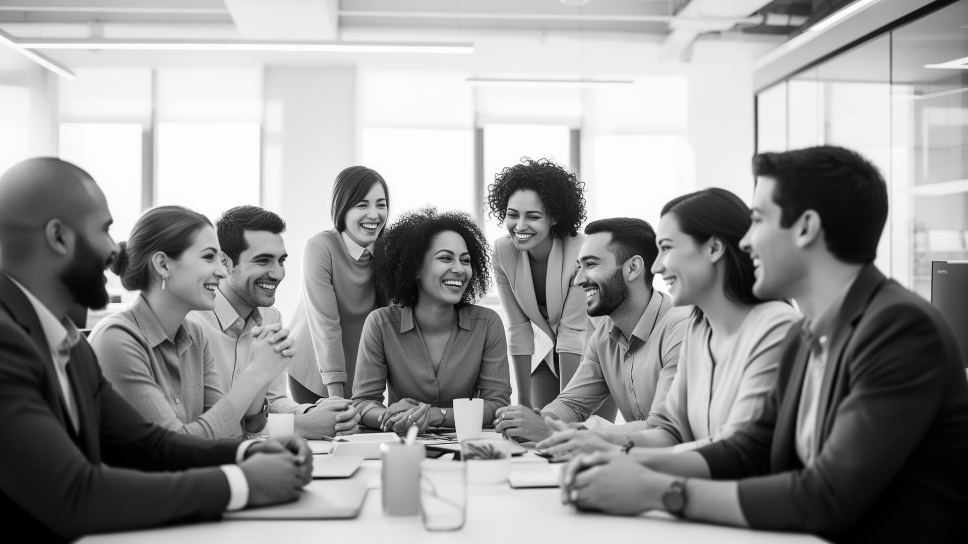 Une équipe diverse de professionnels en pleine collaboration